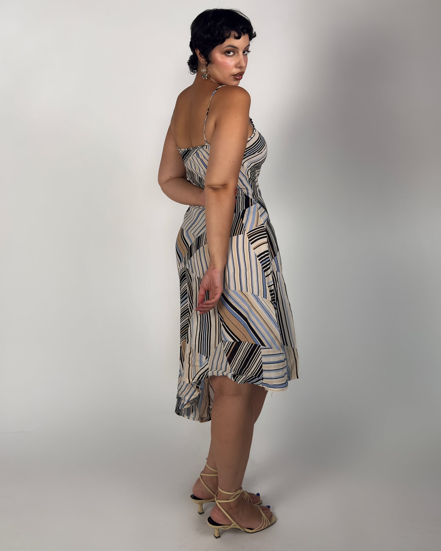 French Striped Midi Dress - M/L