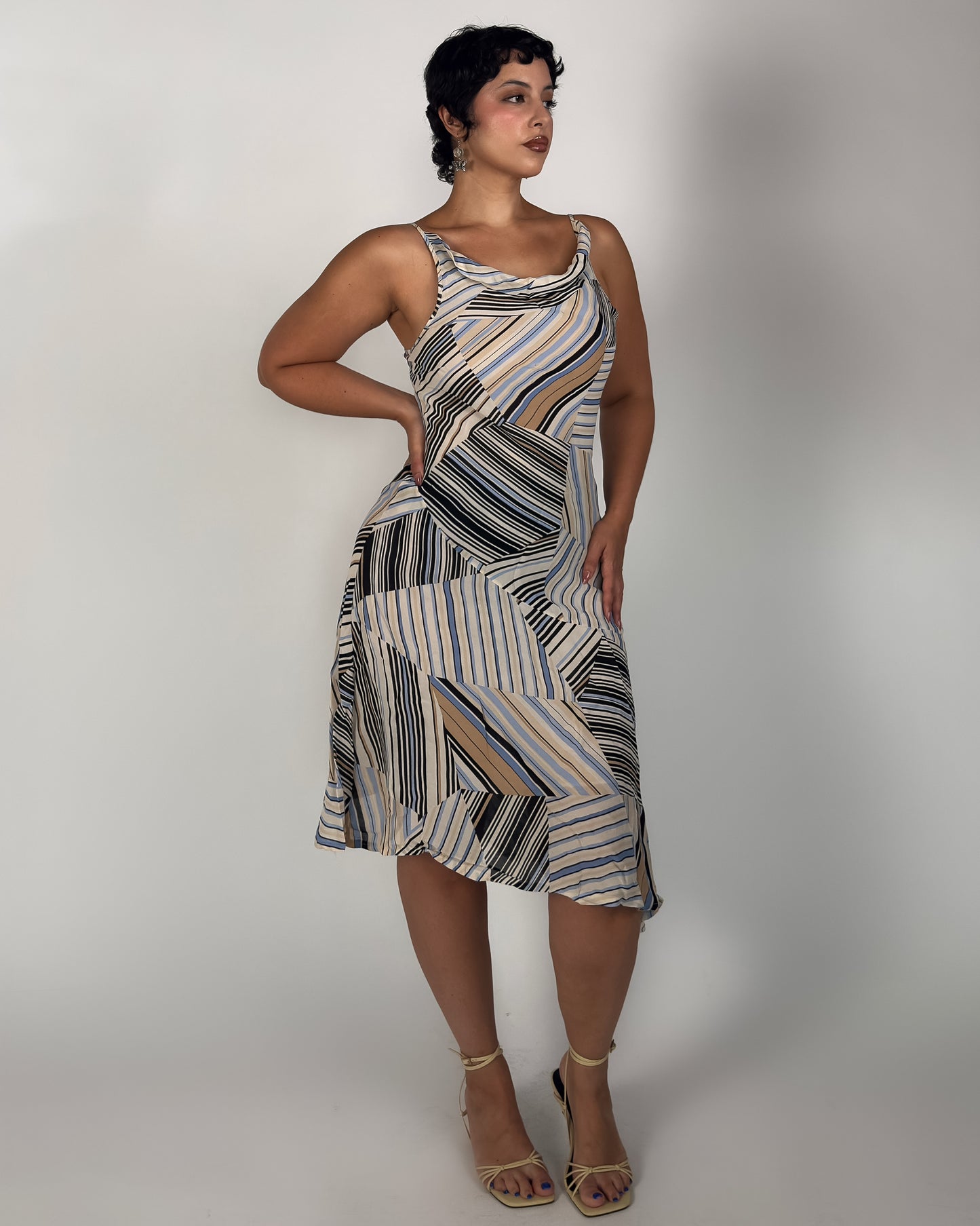 French Striped Midi Dress - M/L