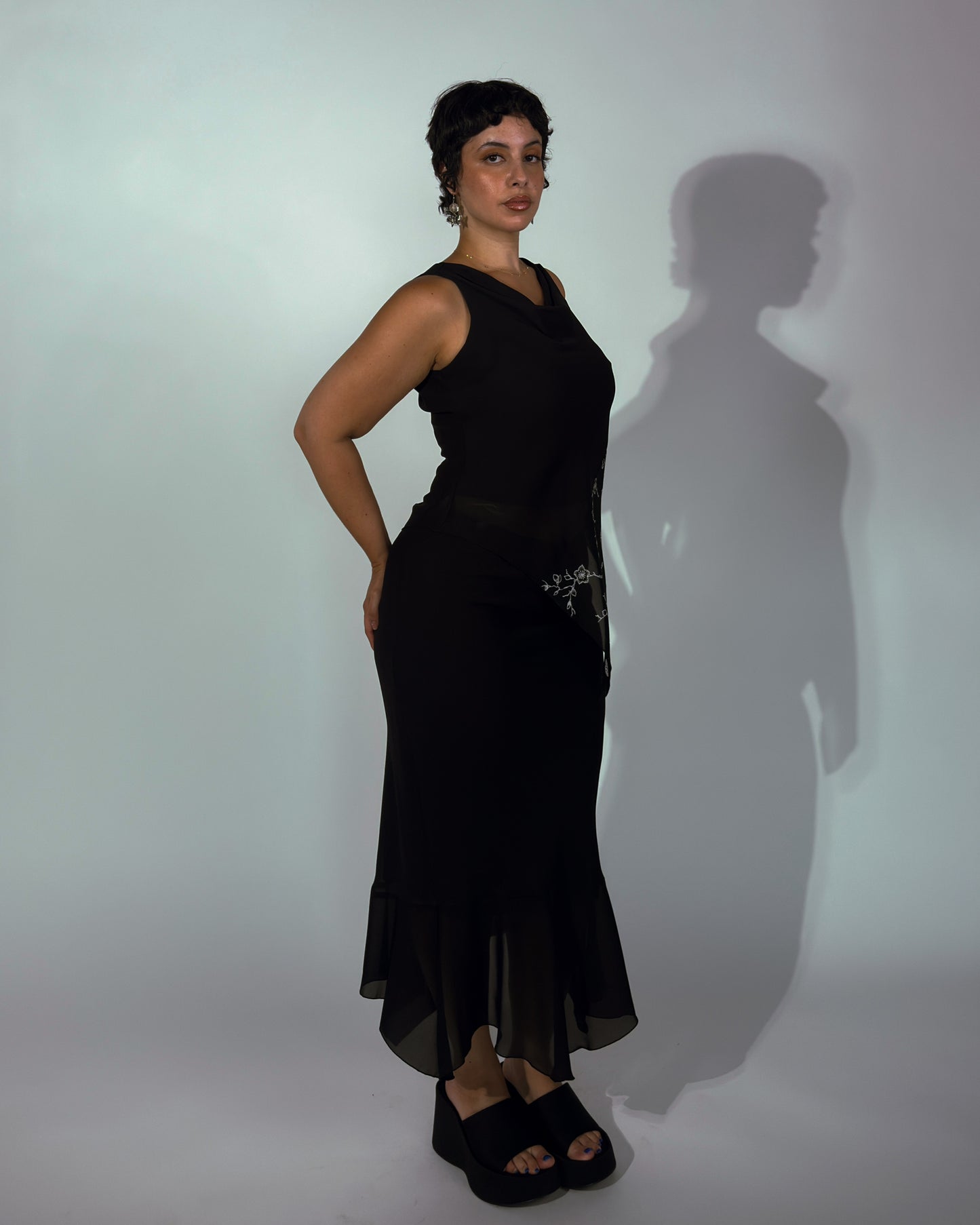 Vintage Black Skirt Set - size M/L