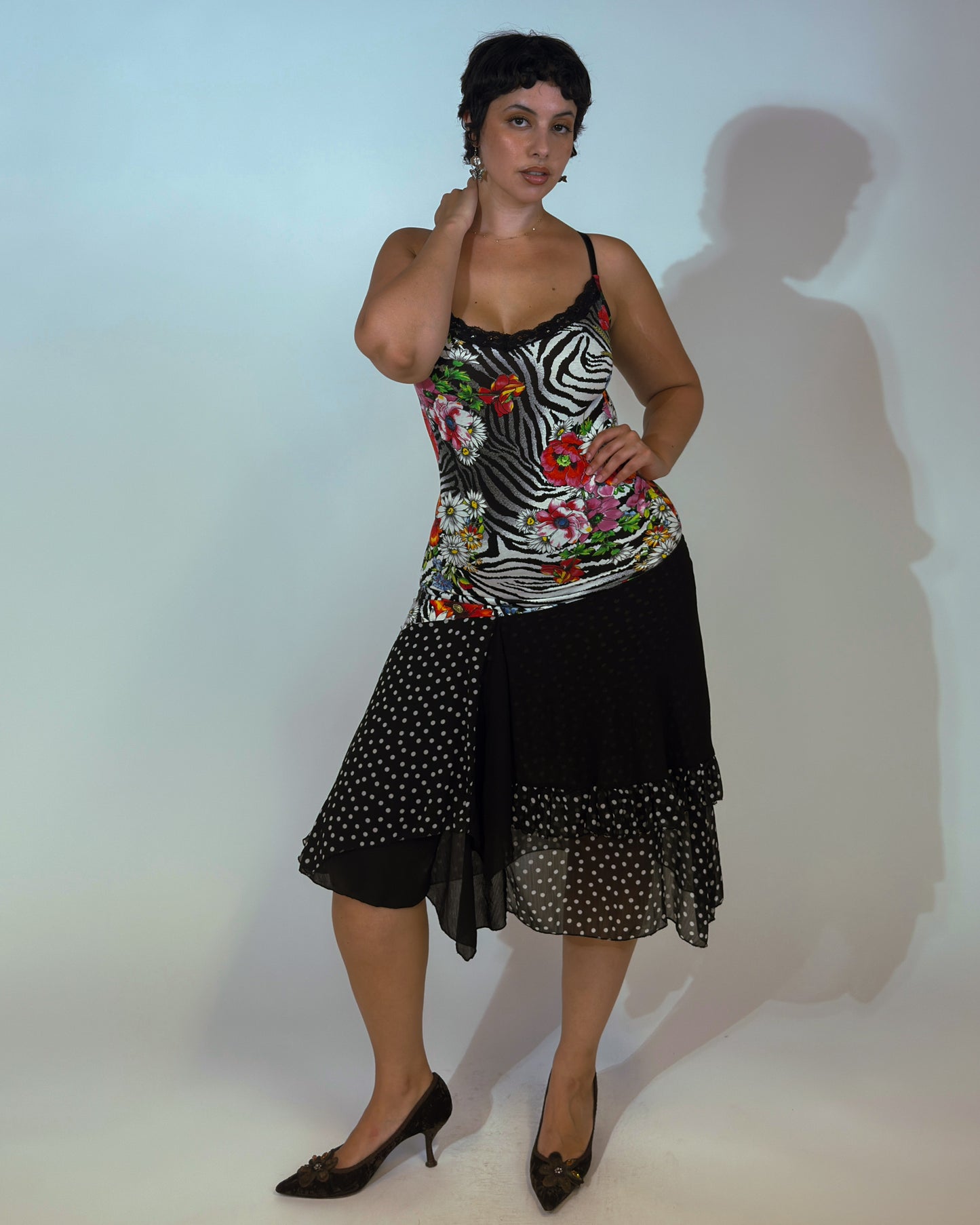 Vintage Stretch Zebra Print Dress - size M-XL