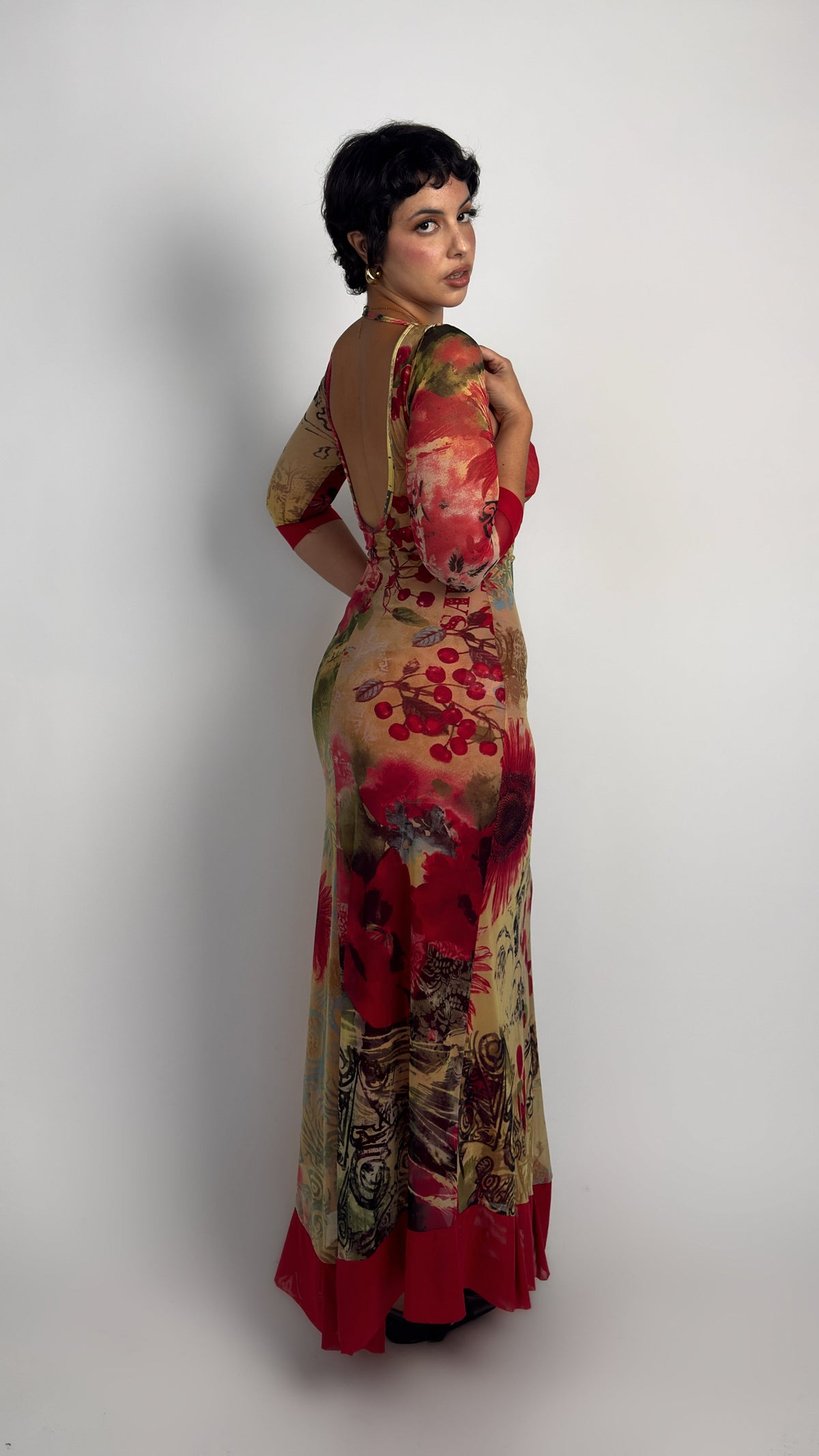 Save The Queen Mesh Cut Out Maxi Dress - M/L