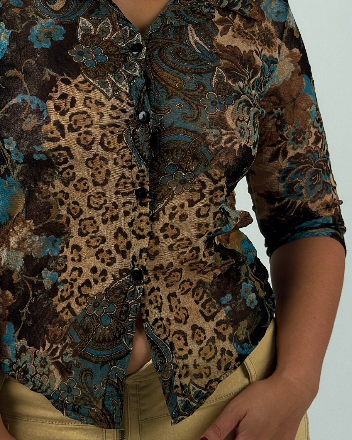 Stretch Leopard Blouse - M/L