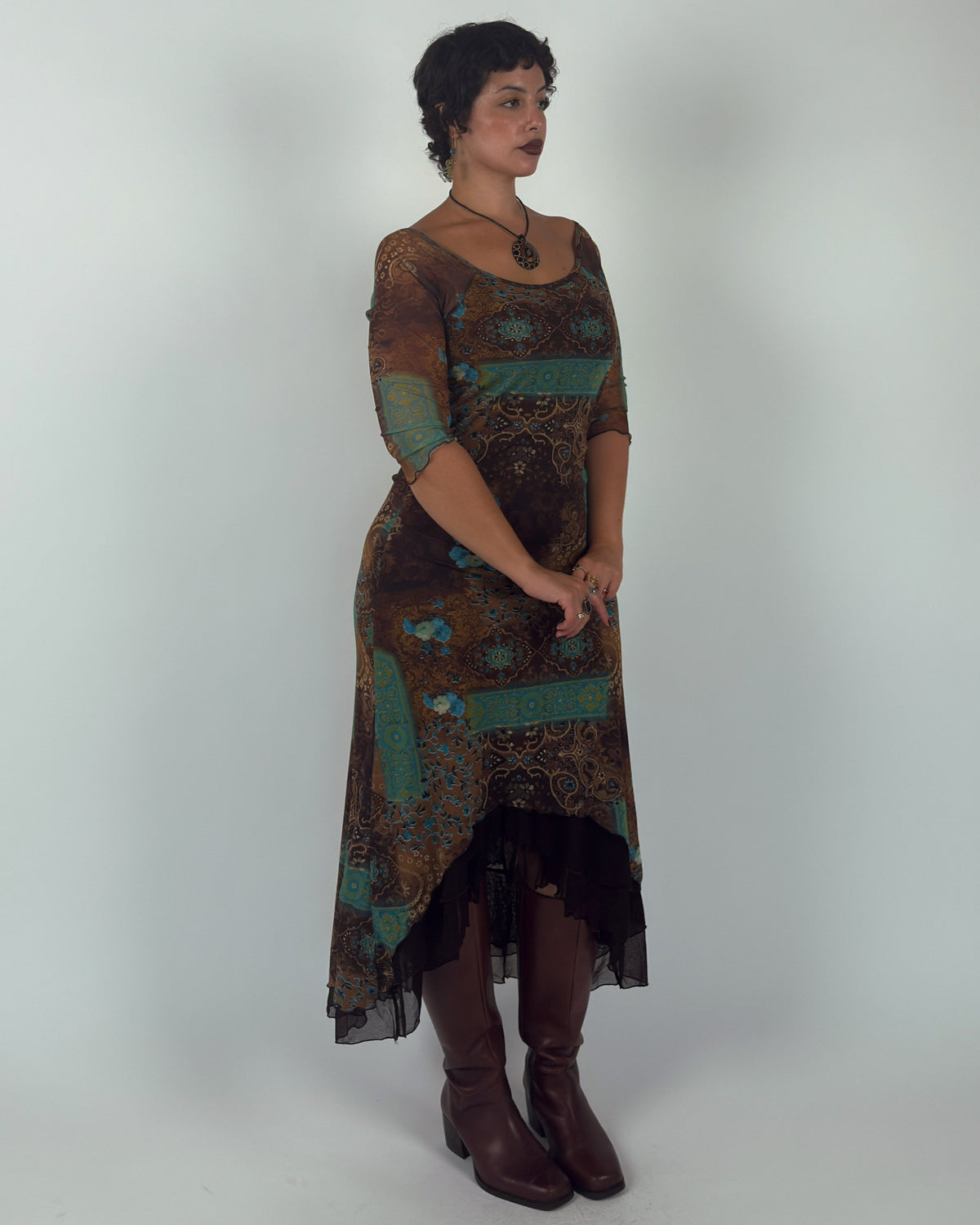 Stretch Mesh Maxi Dress - M-XL