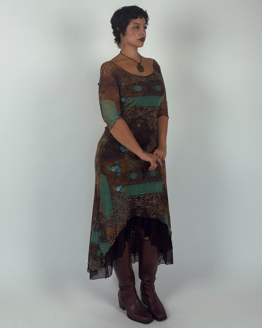 Stretch Mesh Maxi Dress - M-XL