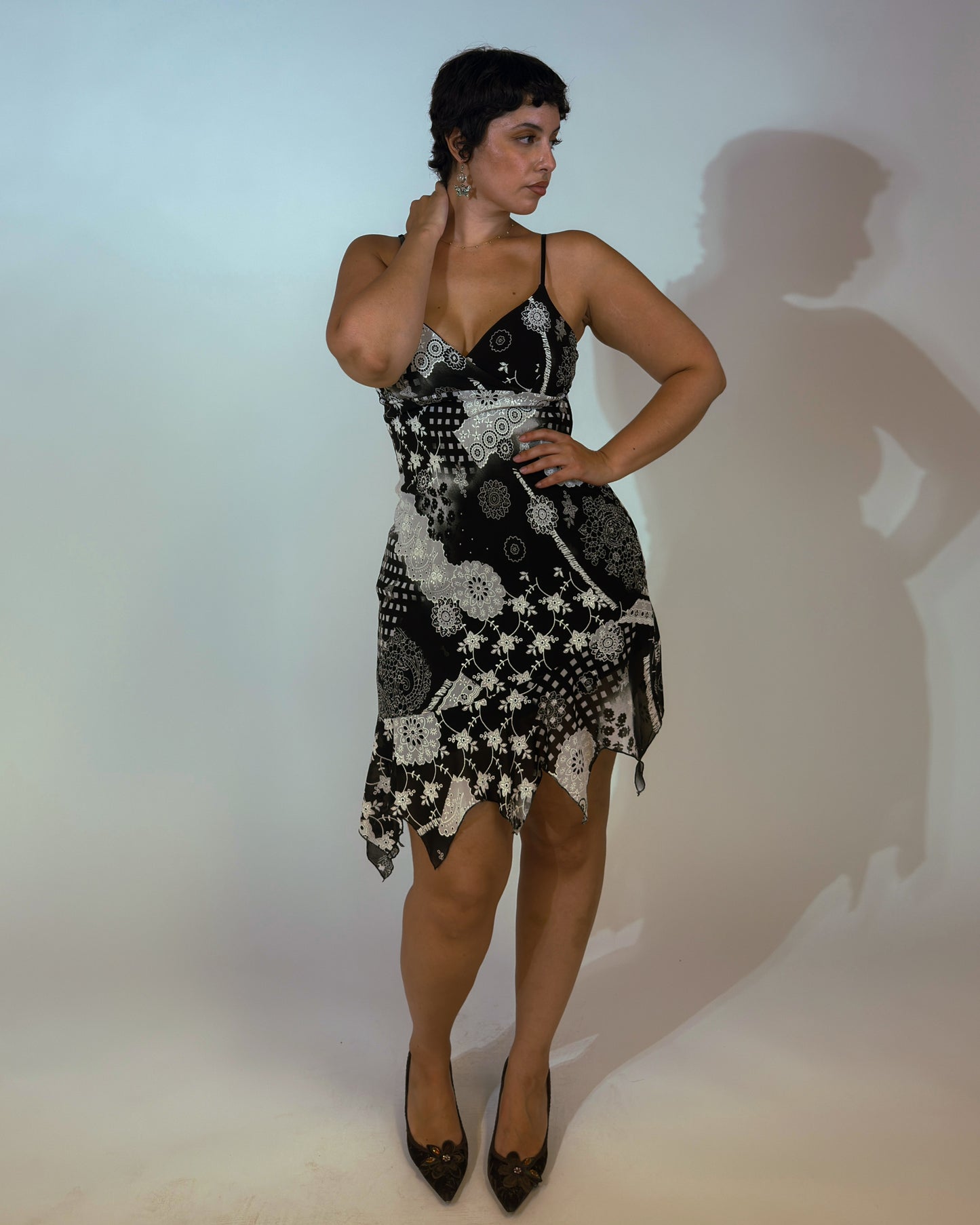 Vintage Stretch Midi Dress - size M/L