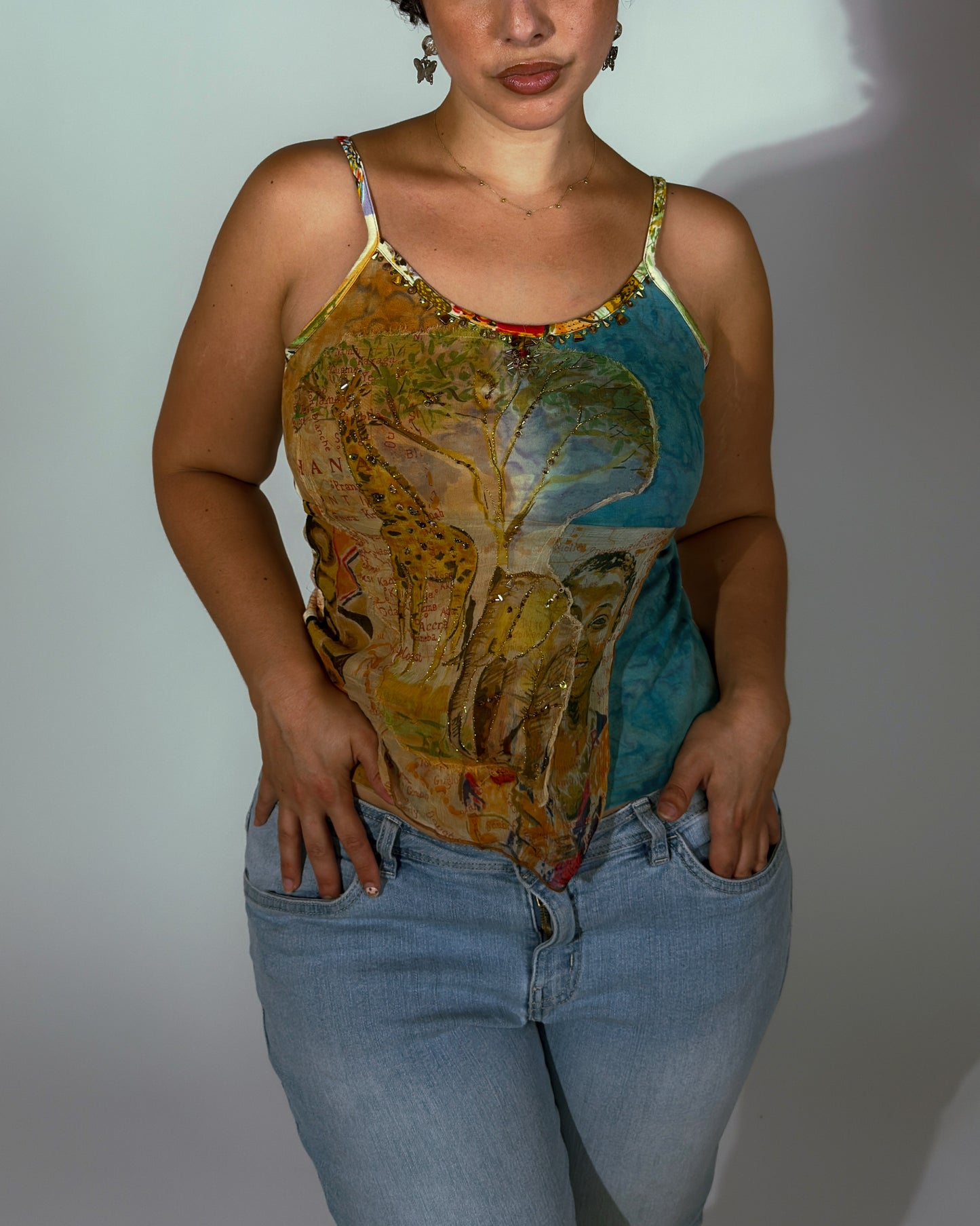 Vintage Derhy Beaded Top - size M/L