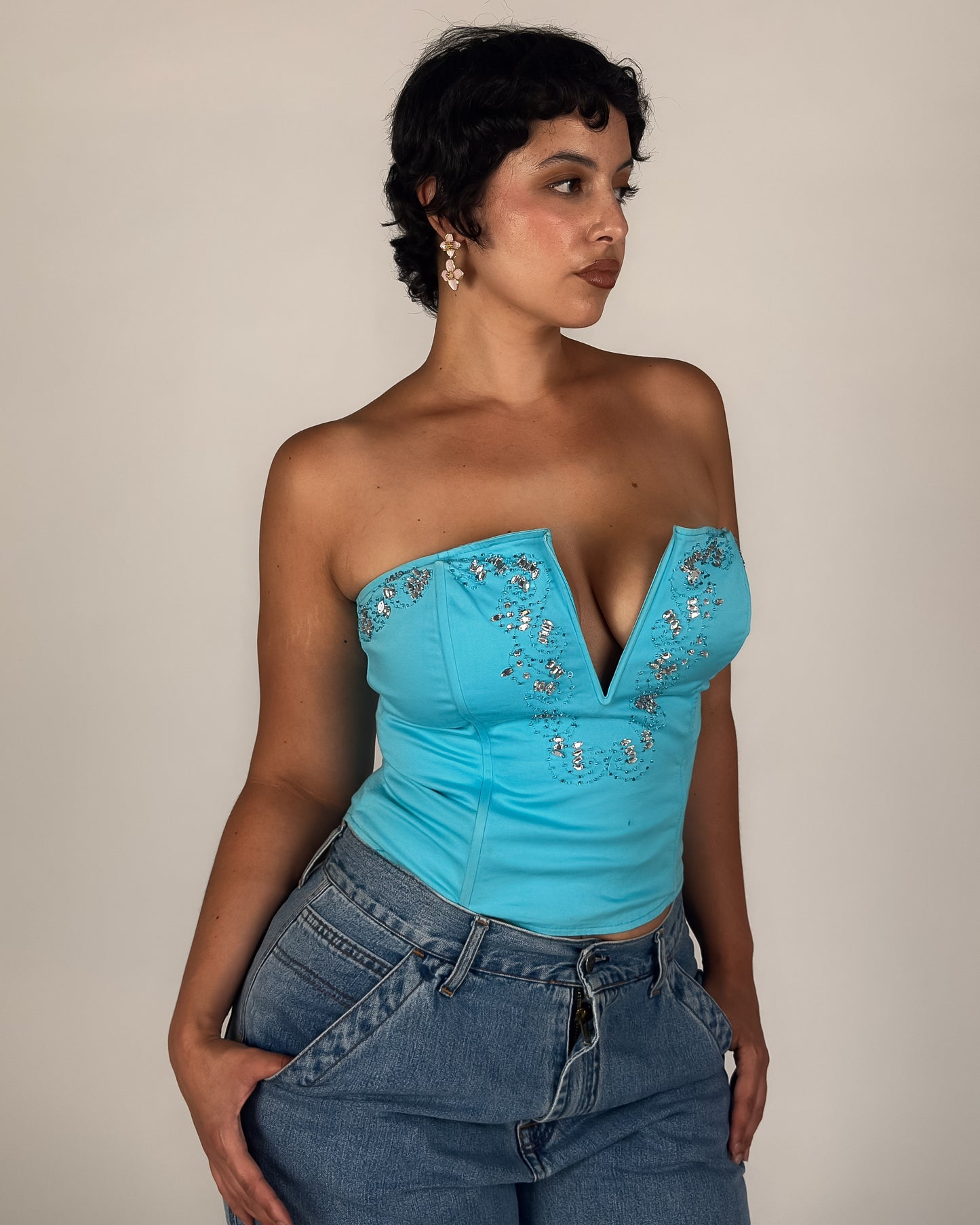 Beaded Corset Top - M