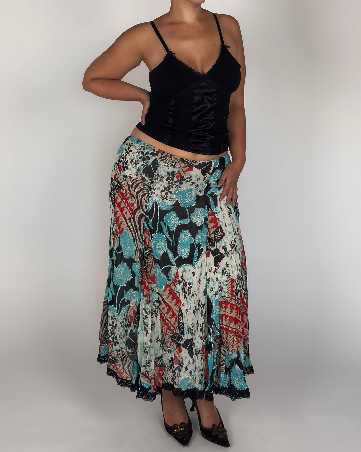 Floral Lace Trim Maxi - XL/XXL