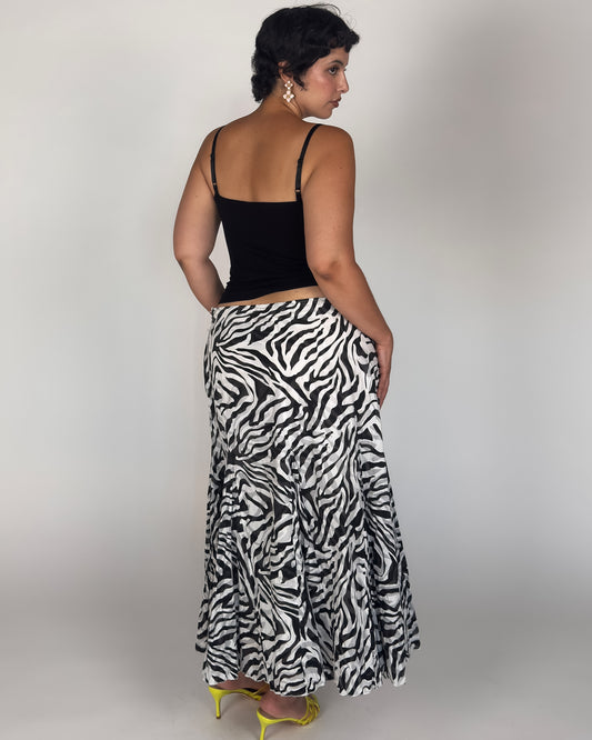 Zebra Print Maxi Skirt - L/XL