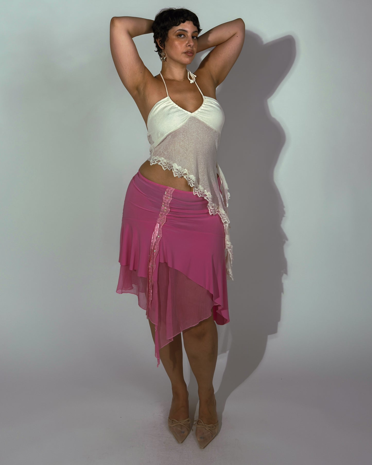 Vintage French Y2K Stretch Skirt - size M-XL