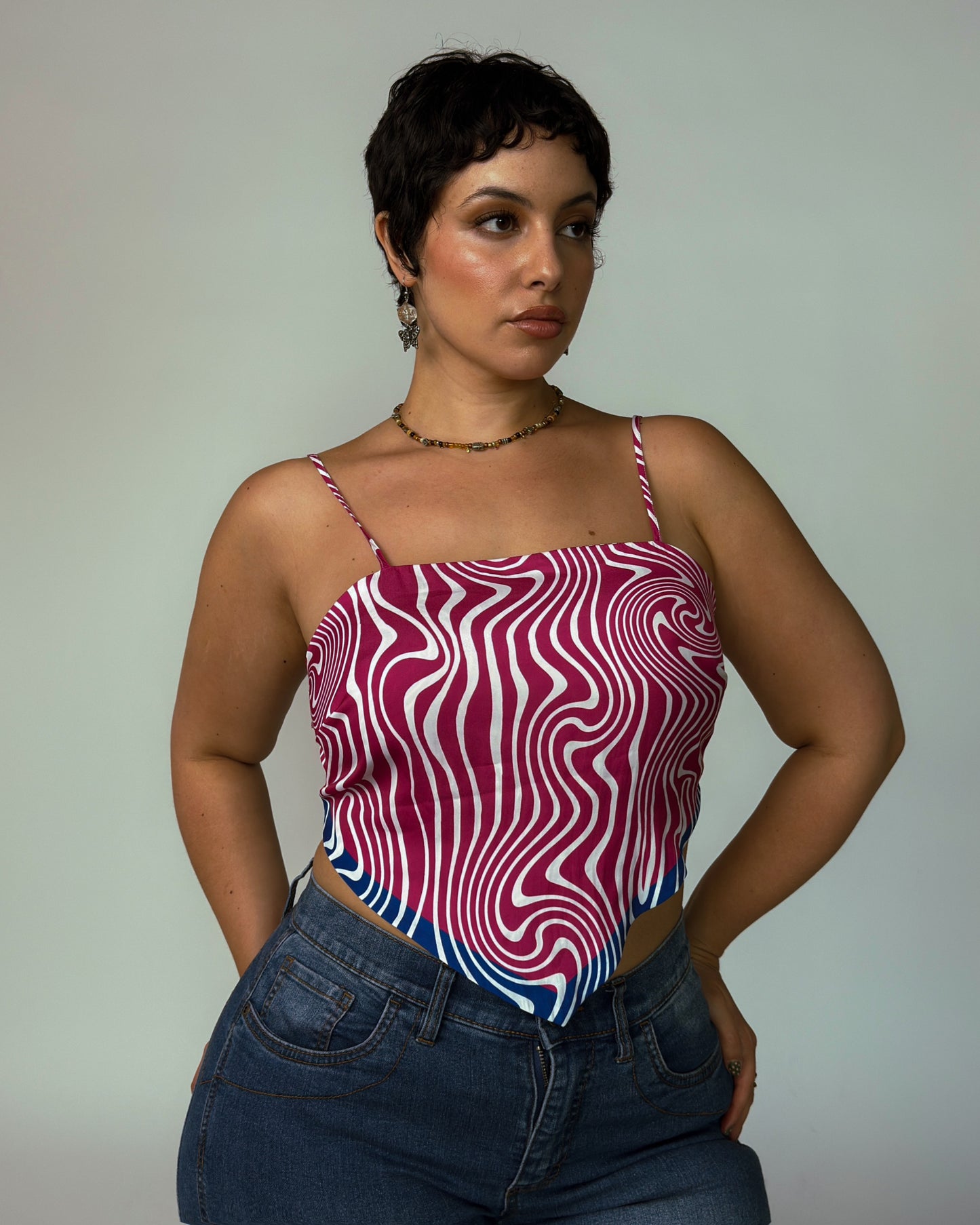 Swirl Print Crop Top - size M/L
