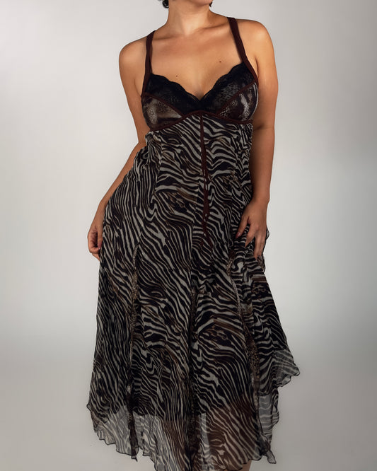 Italian Silk Zebra Dress - size M/L