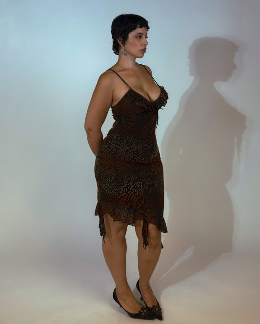 Vintage Velvet Midi Dress - size M/L