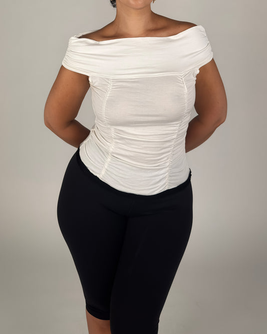 French Off Shoulder Top - M/L