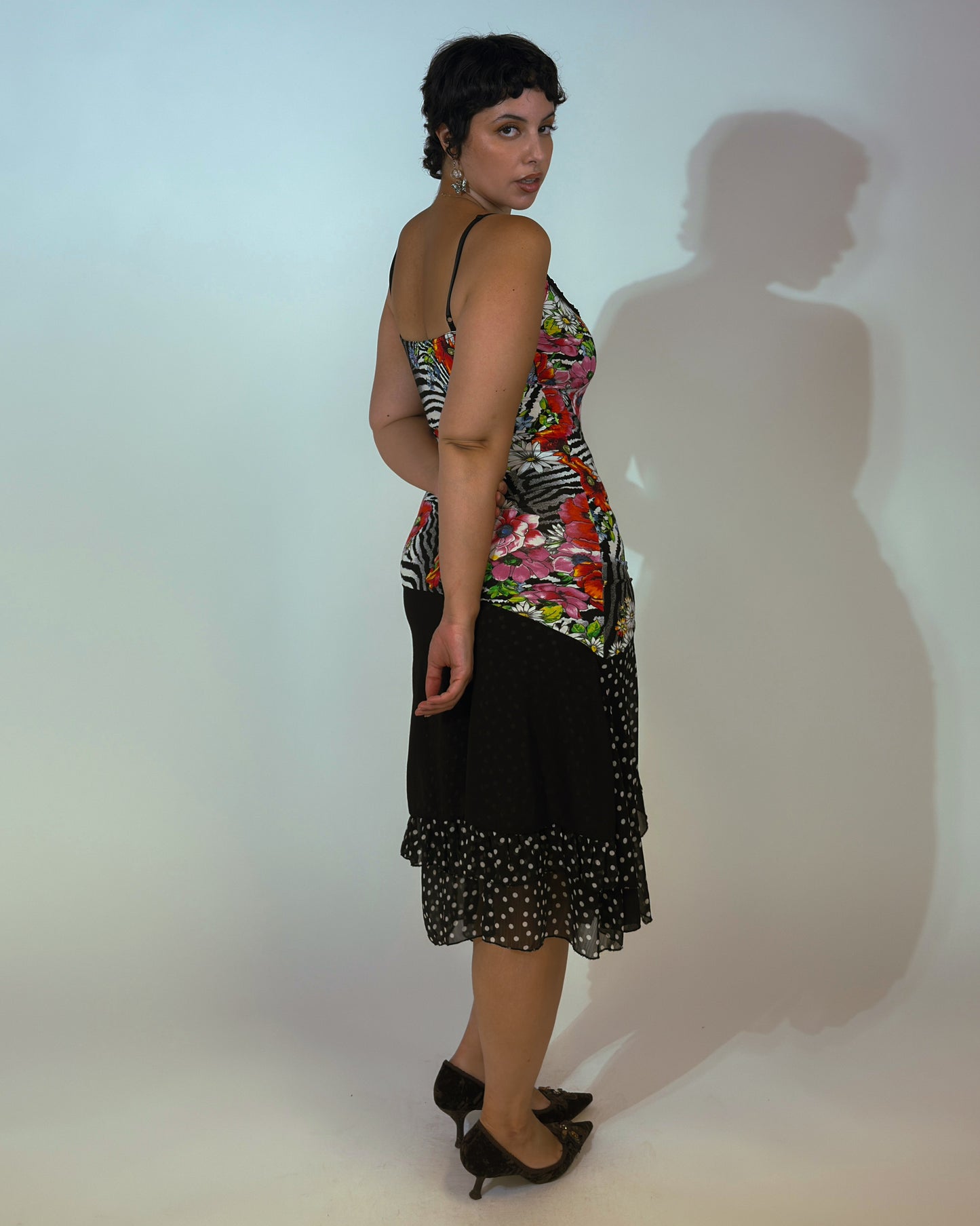Vintage Stretch Zebra Print Dress - size M-XL