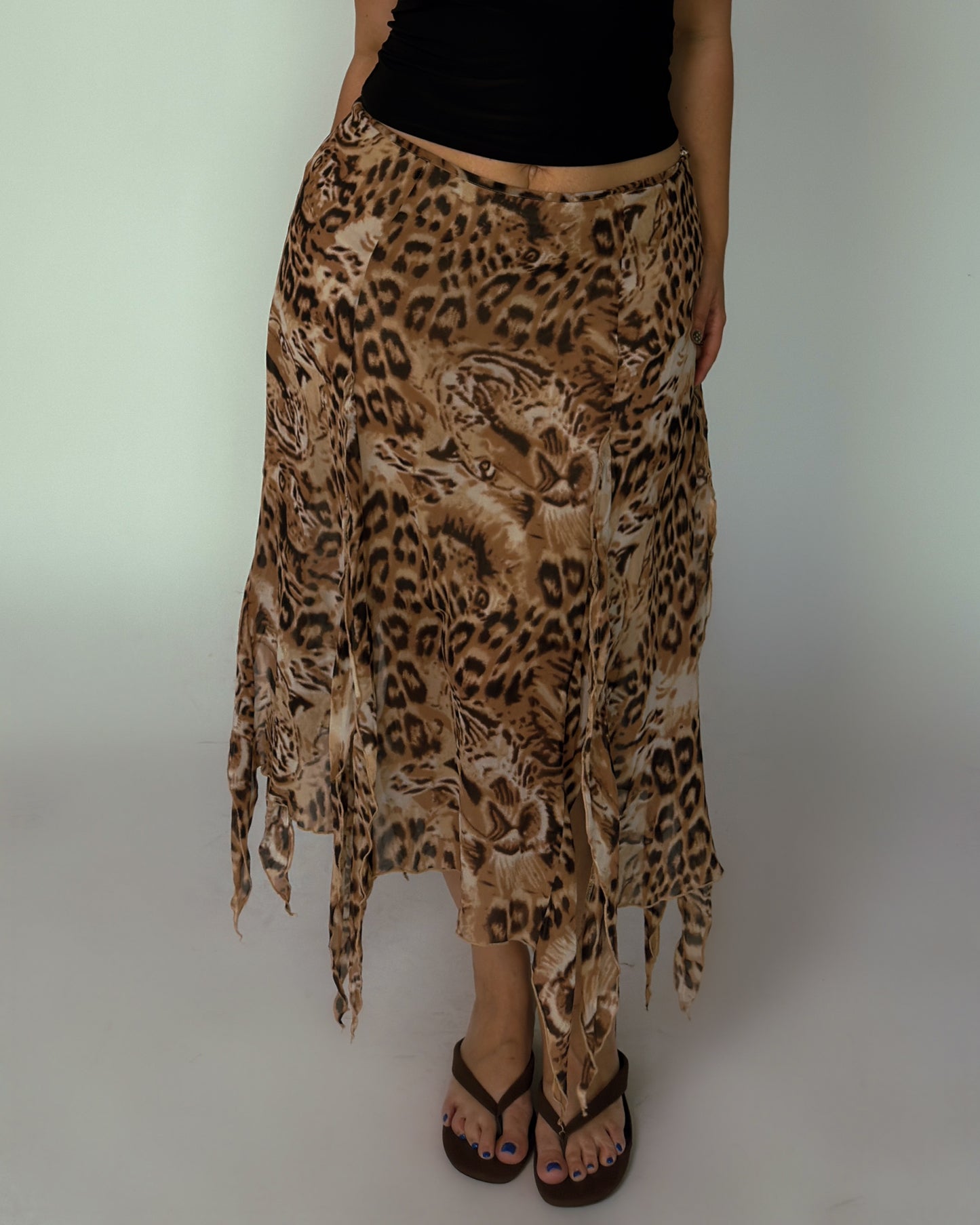 RARE Vintage H&M Silk Animal Print Skirt