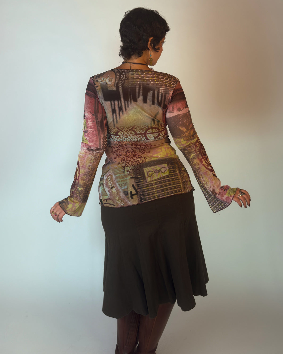 Patchwork Mesh Top - M-XL