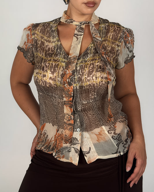 Tie Neck Blouse - M/L
