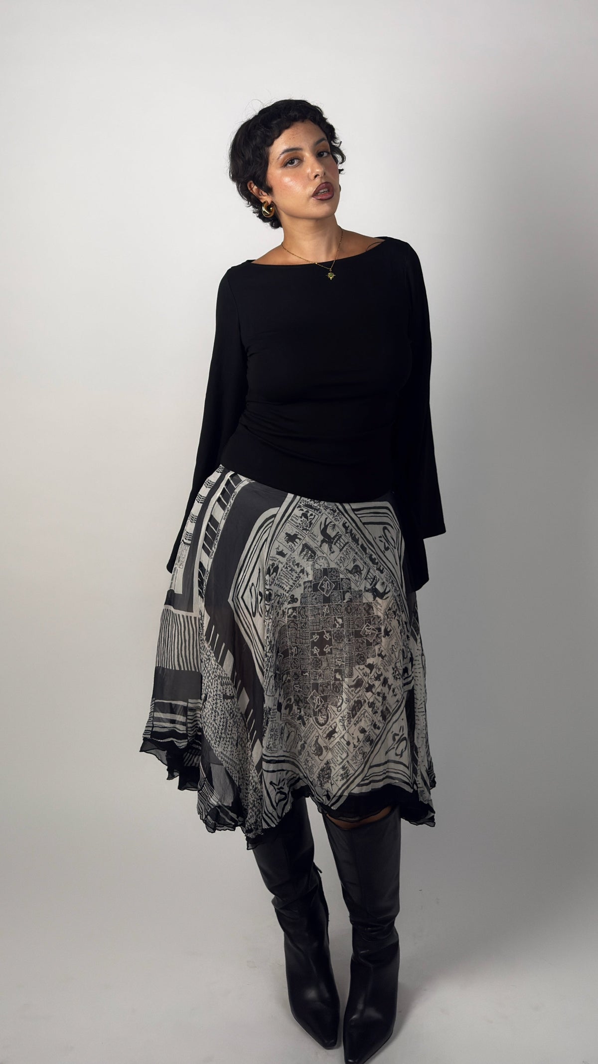 Rare Silk Save the Queen Midi Skirt - M/L