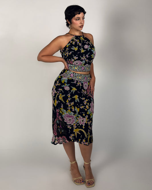 Rene Derhy Embroidered Skirt Set - size M/L