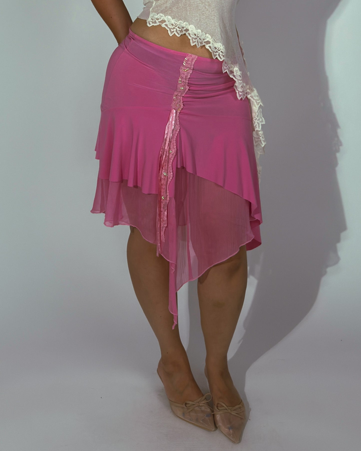 Vintage French Y2K Stretch Skirt - size M-XL