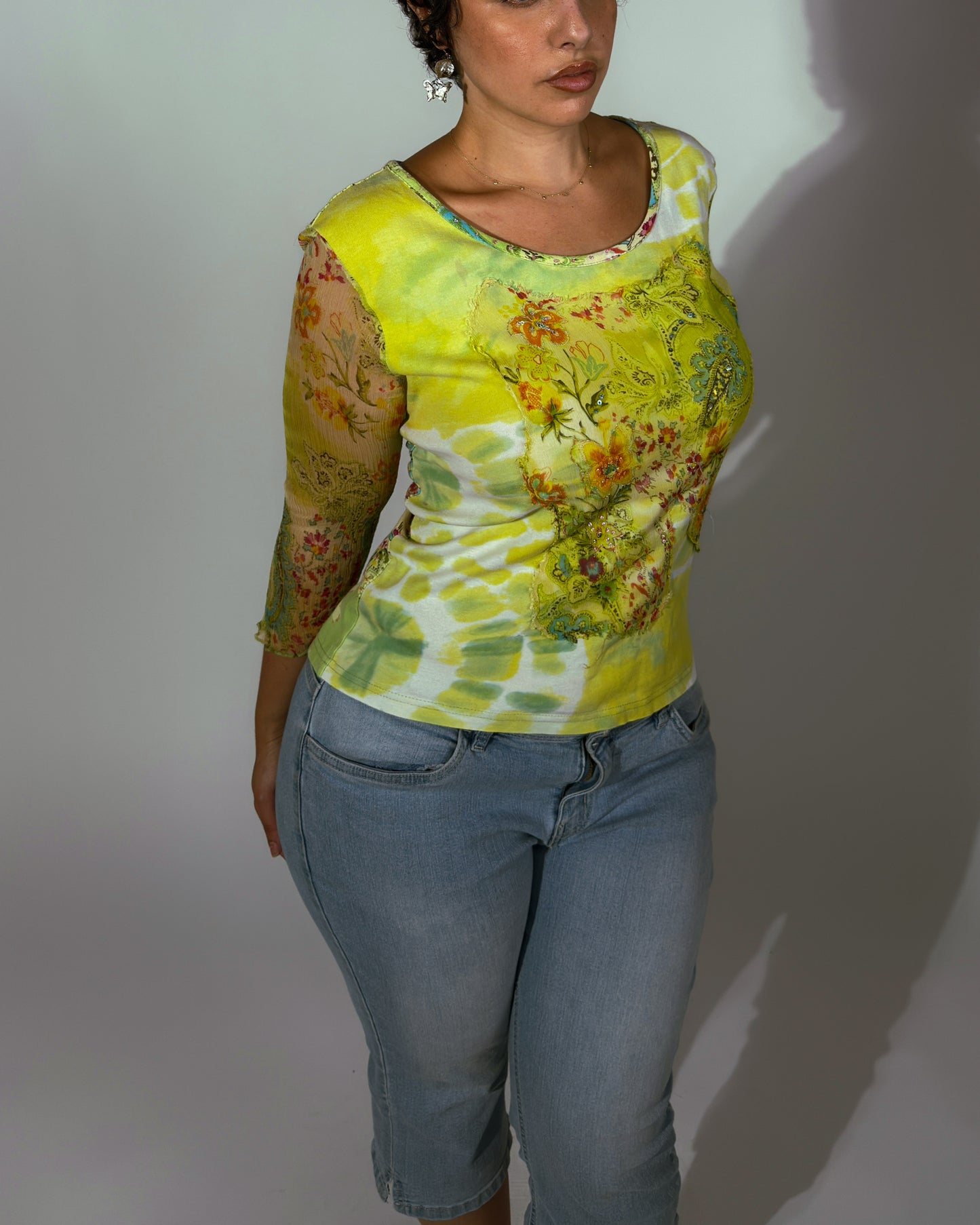 Vintage Derhy Beaded Top - size L/XL