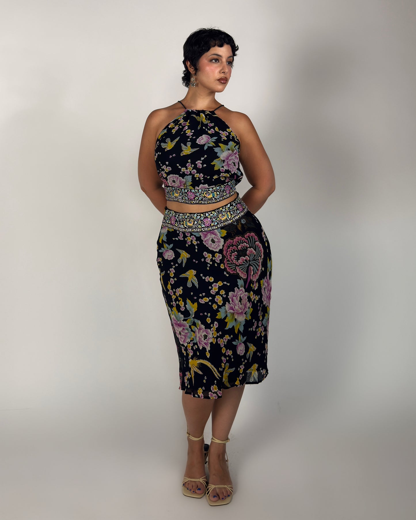 Rene Derhy Embroidered Skirt Set - size M/L