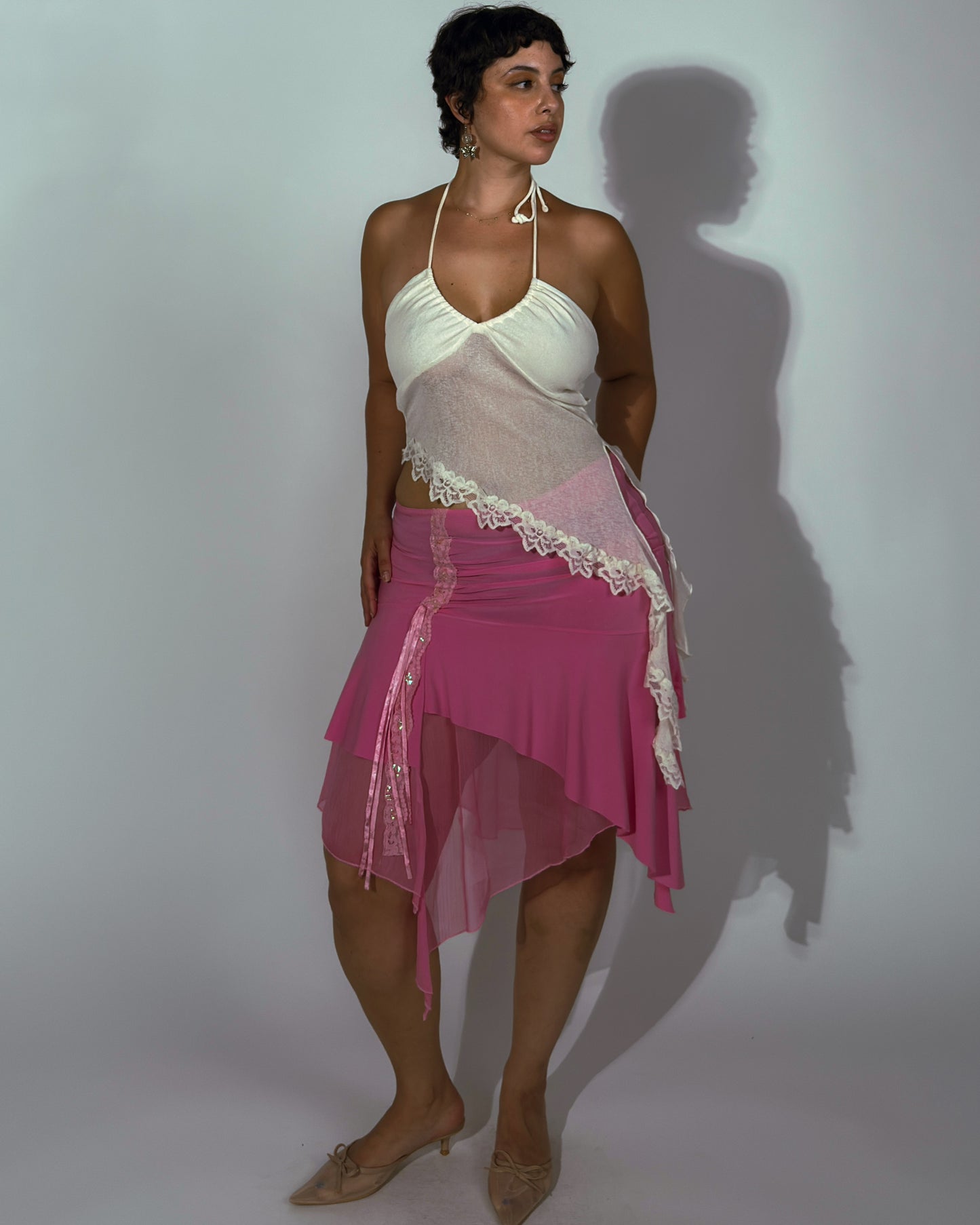 Vintage French Y2K Stretch Skirt - size M-XL