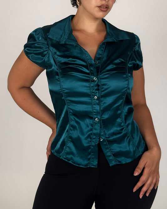 Satin Stretch Blouse - M/L
