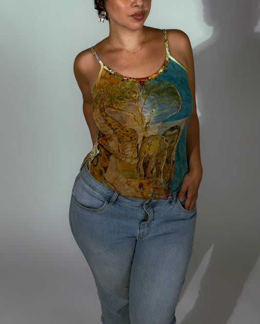 Vintage Derhy Beaded Top - size M/L