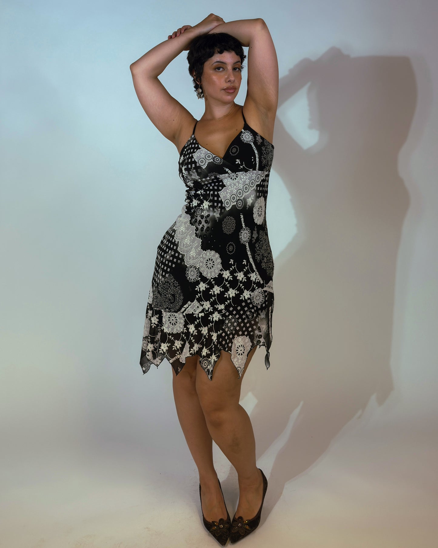 Vintage Stretch Midi Dress - size M/L
