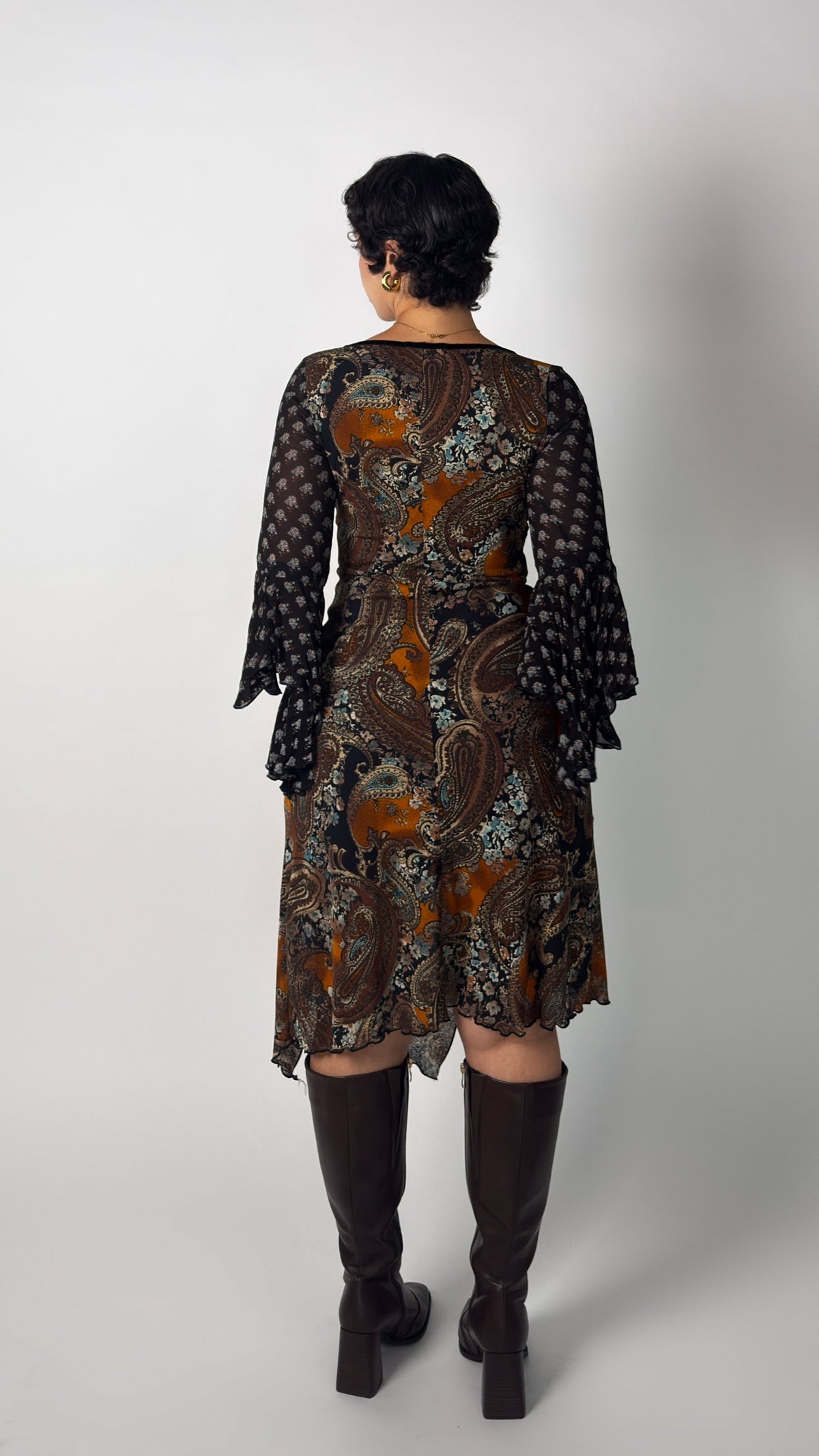 Vintage Whimsy Bell Sleeve Dress - M/L