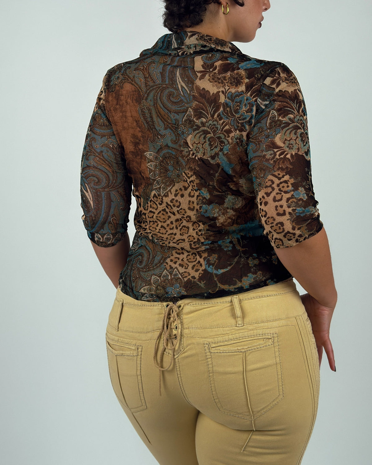 Stretch Leopard Blouse - M/L