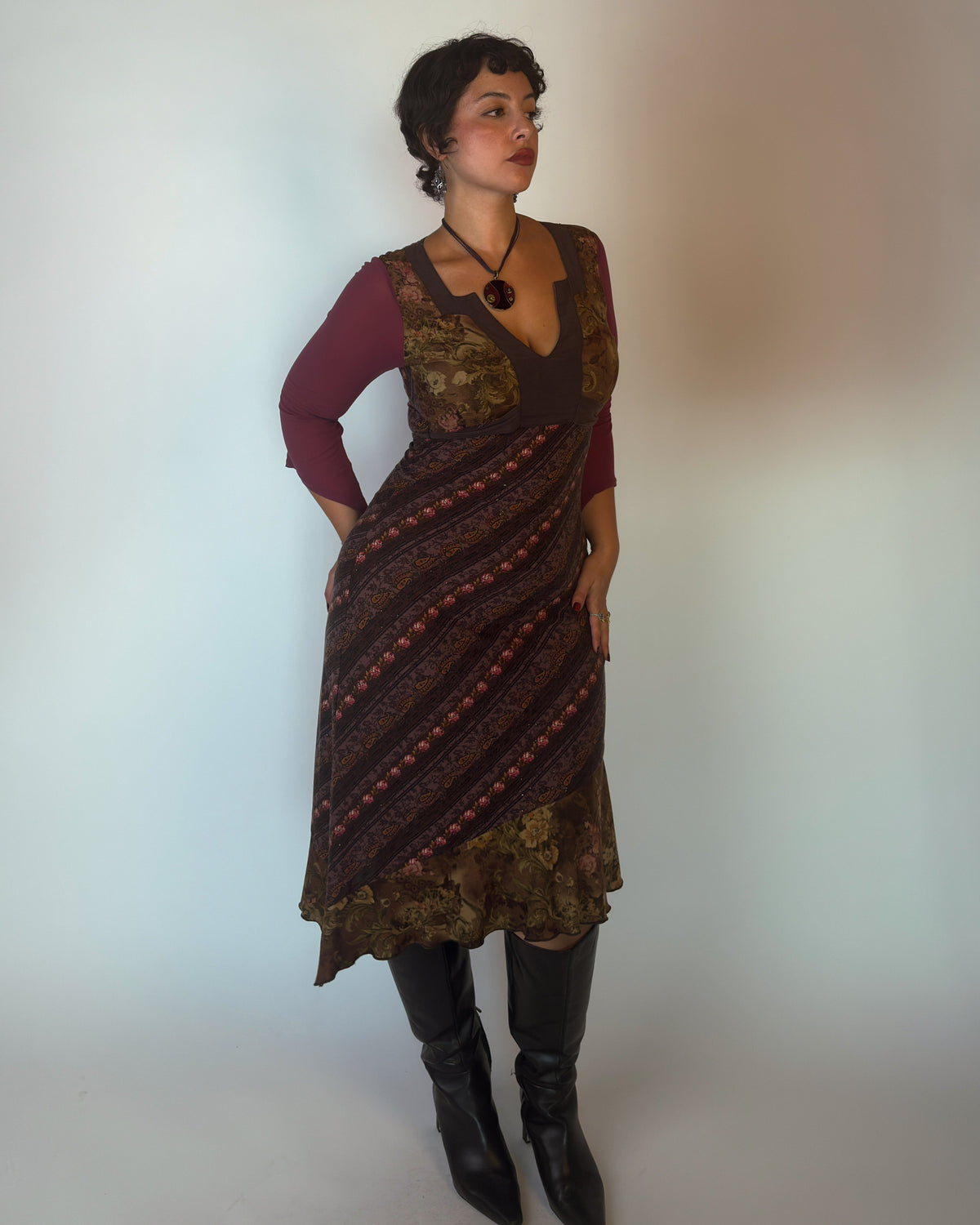 Patchwork Midi Dress - M/L