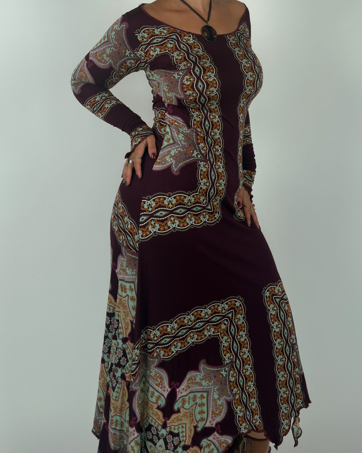 Burgundy Stretch Maxi Dress - M/L