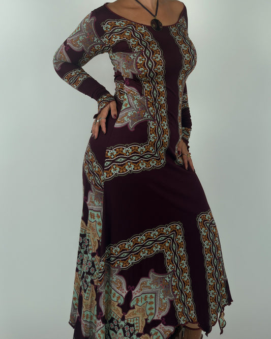Burgundy Stretch Maxi Dress - M/L