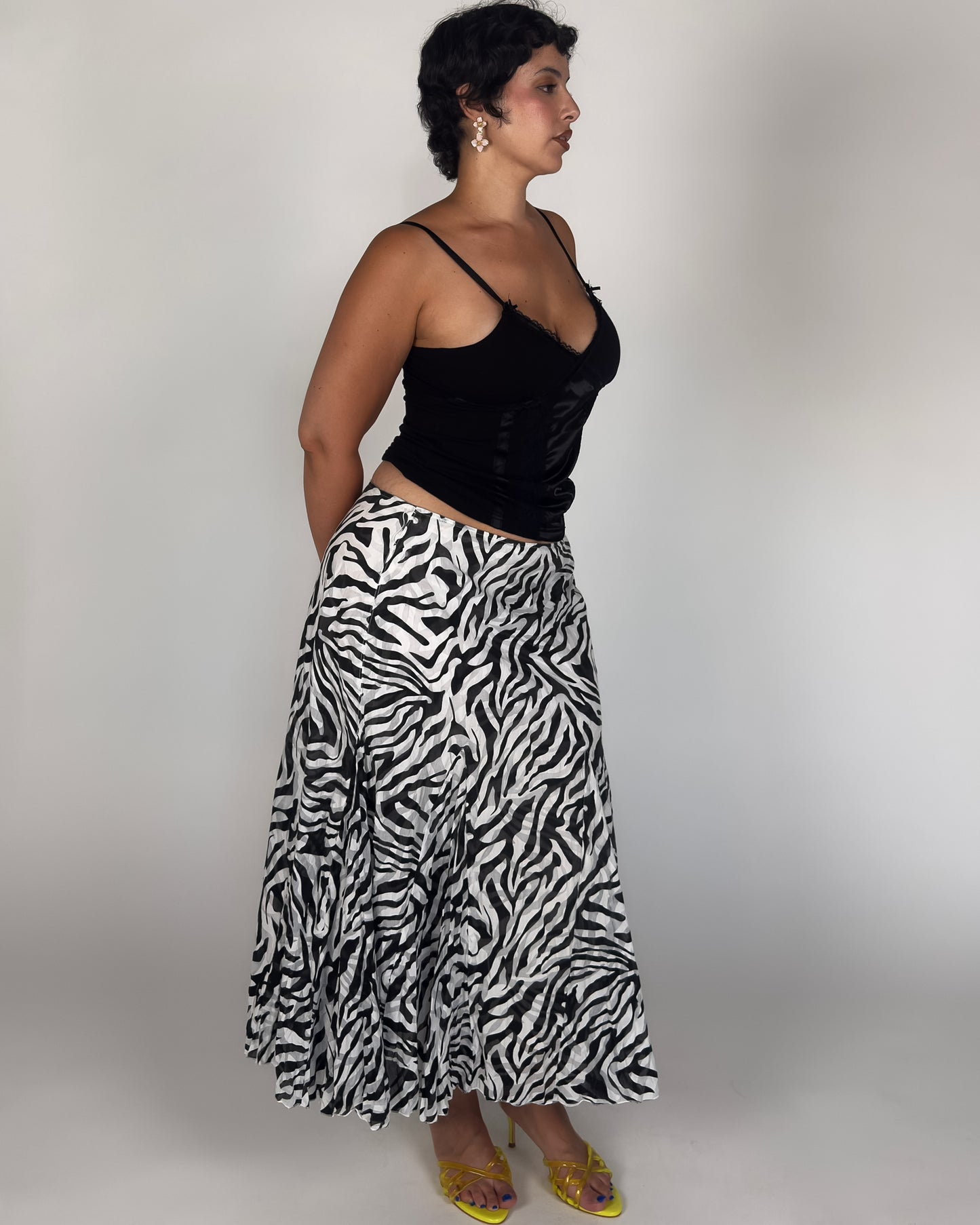 Zebra Print Maxi Skirt - L/XL