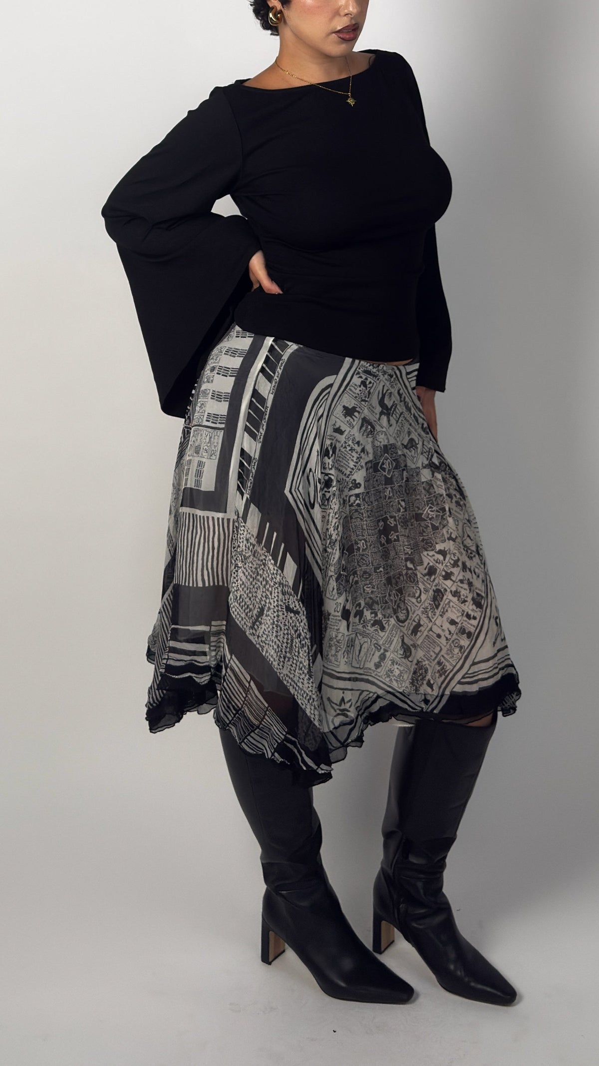 Rare Silk Save the Queen Midi Skirt - M/L