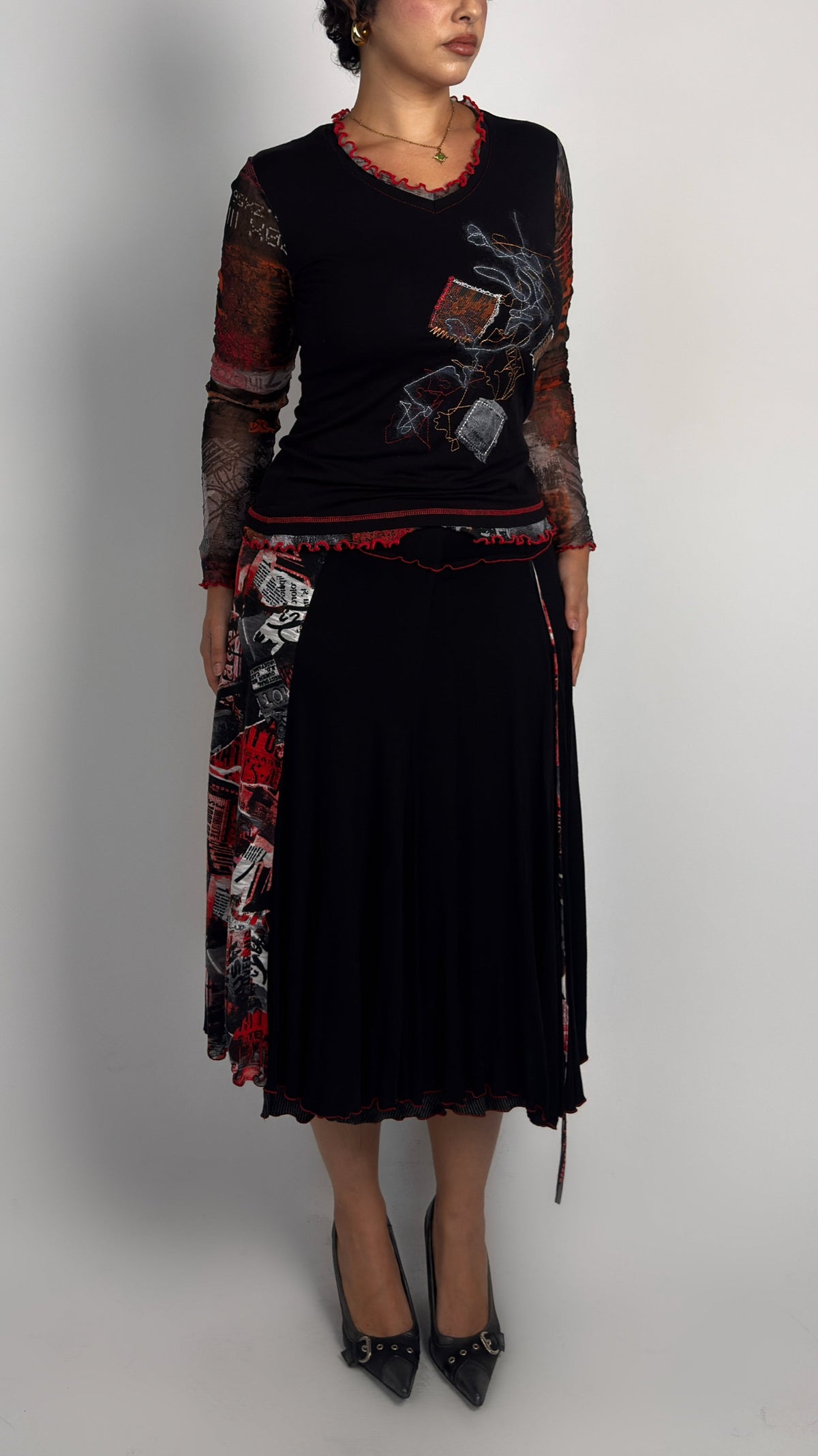 French Vintage Stretch Matching Set - M/L