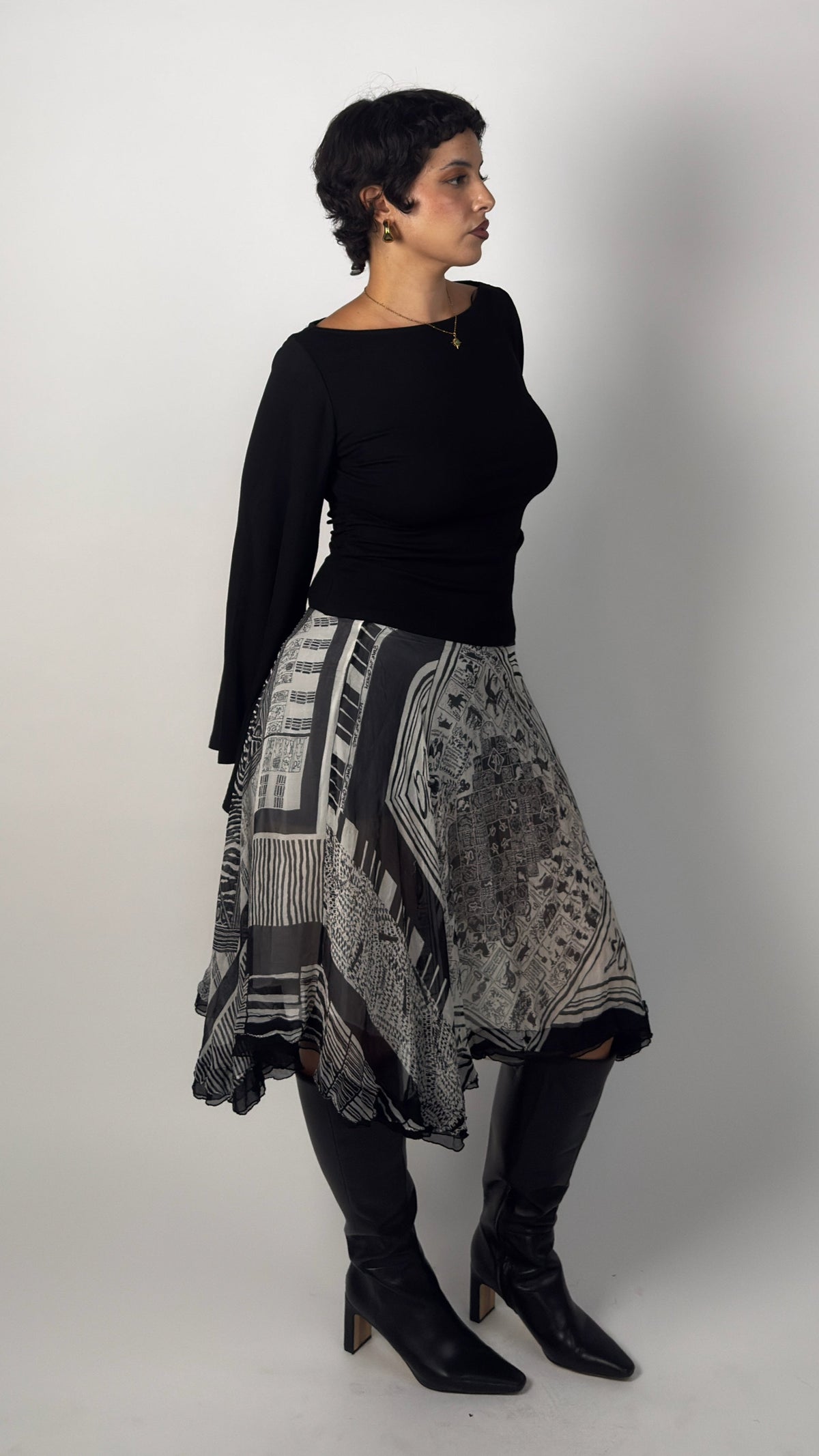 Rare Silk Save the Queen Midi Skirt - M/L