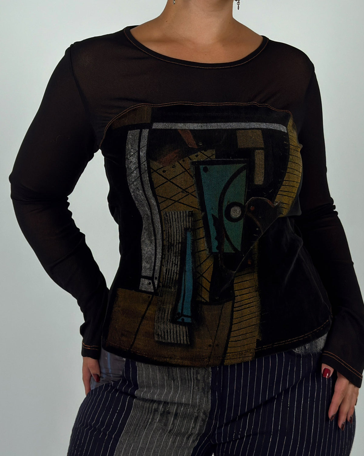 Italian Vintage Stretch Top - M/L