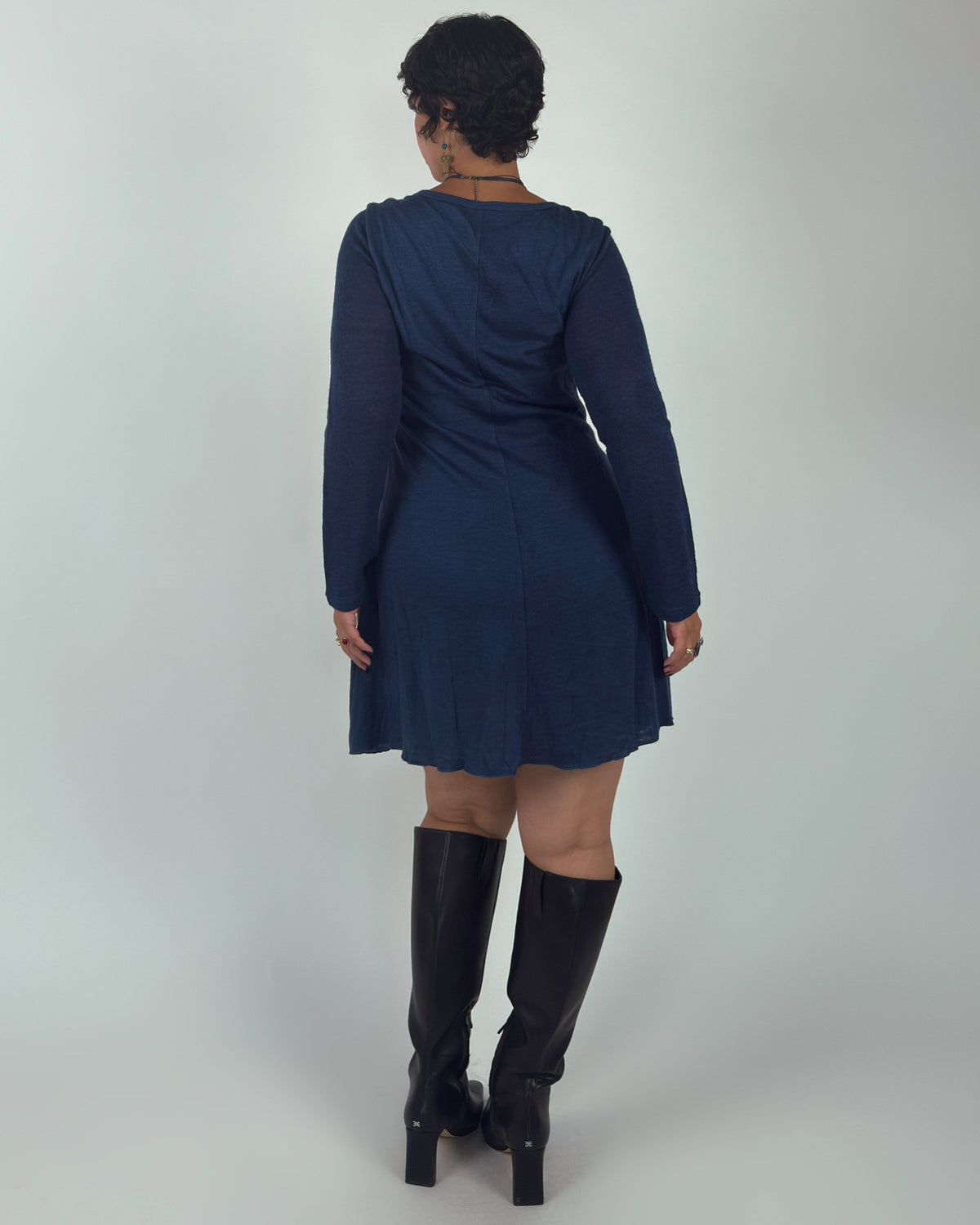Navy Blue Knit Dress - M/L