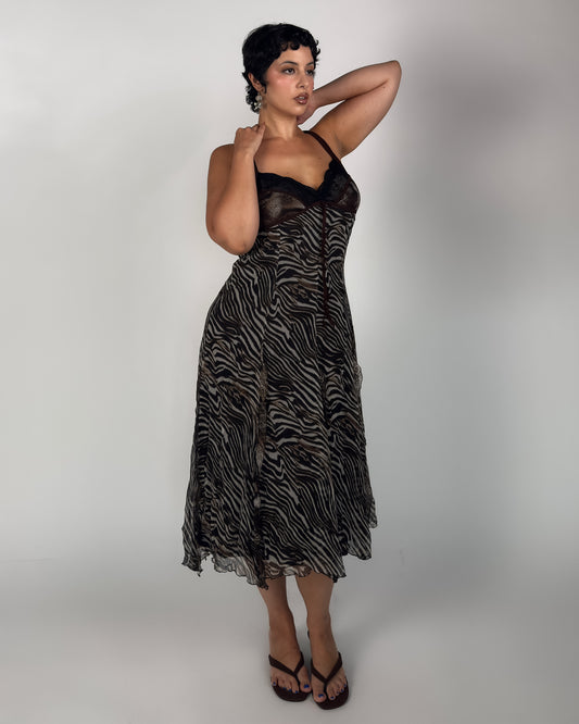 Italian Silk Zebra Dress - size M/L