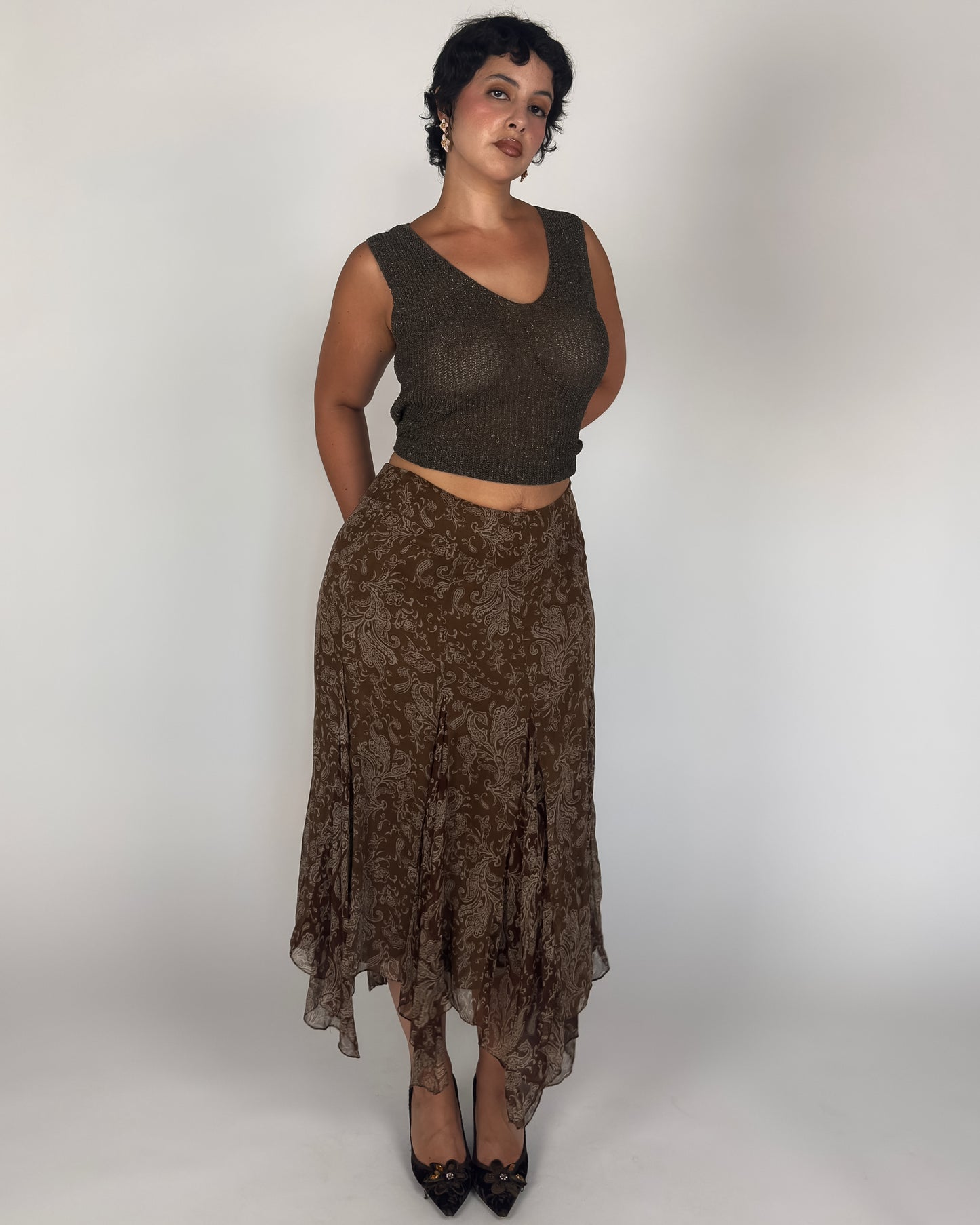 Vintage Ralph Lauren Silk Skirt - M/L