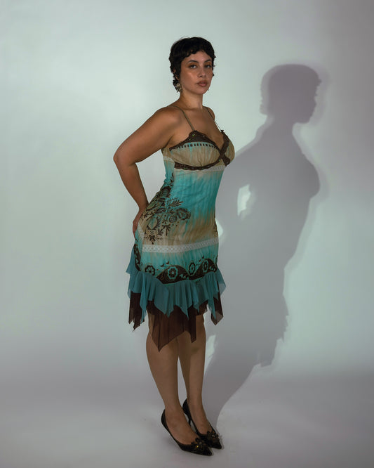 Vintage Lace Trim Midi Dress - M-XL
