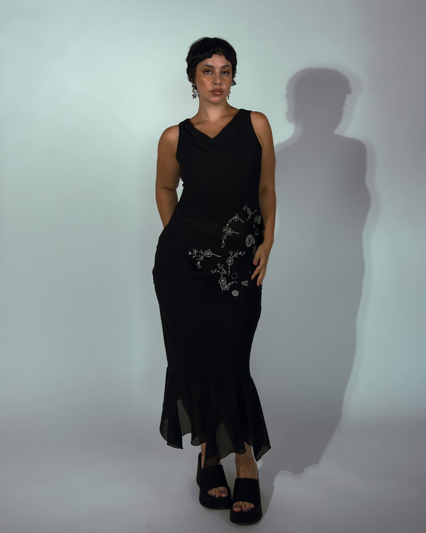 Vintage Black Skirt Set - size M/L