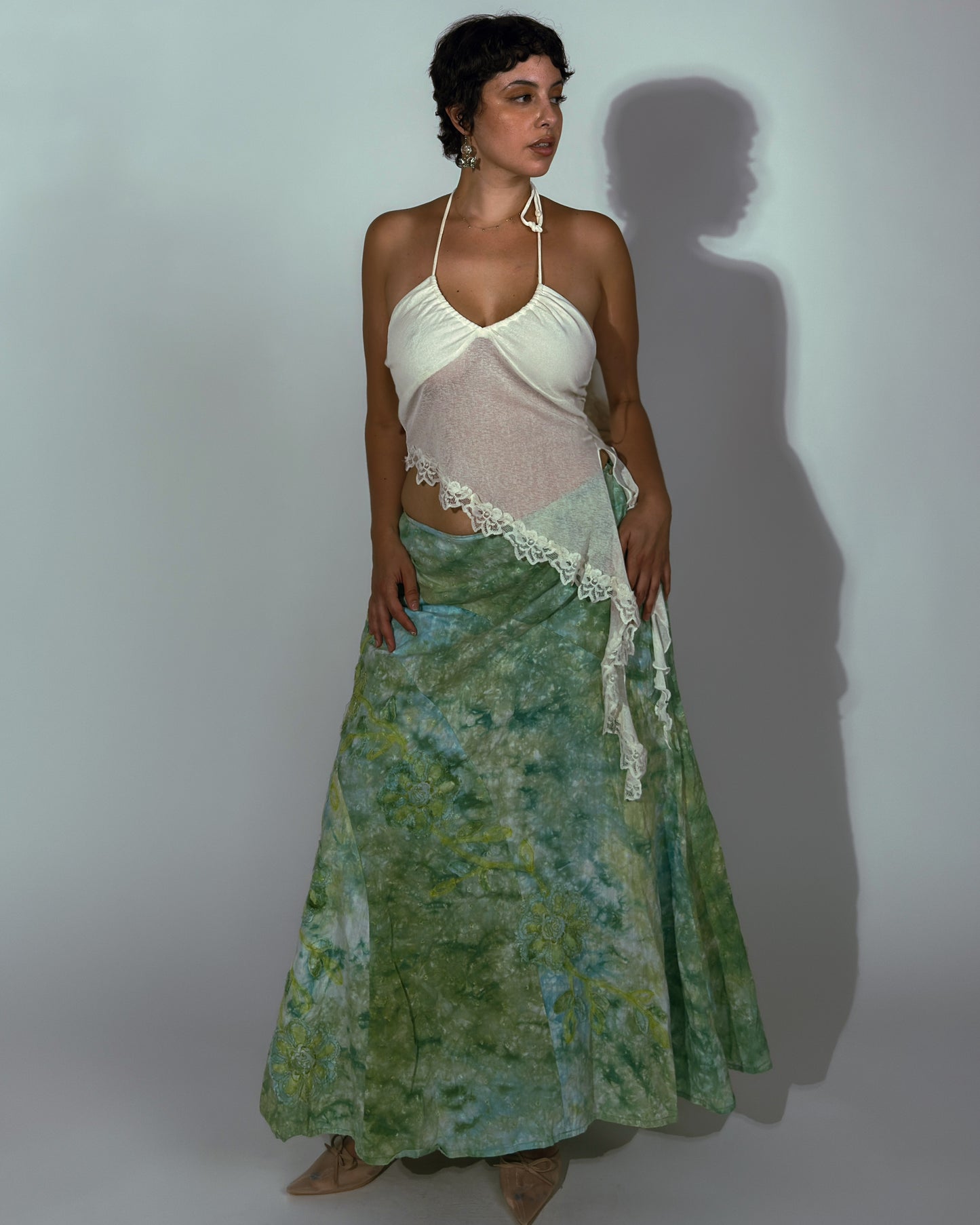 Vintage Embroidered Maxi Skirt - size XL/XXL