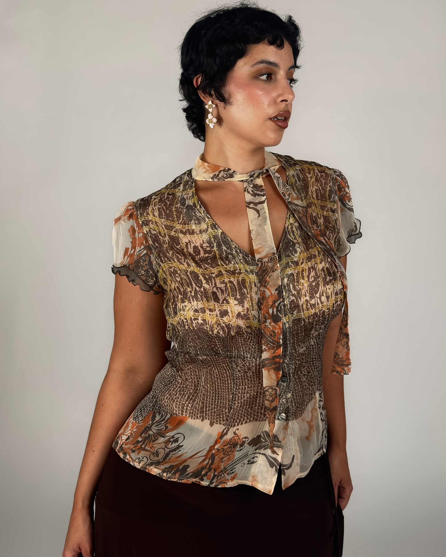 Tie Neck Blouse - M/L