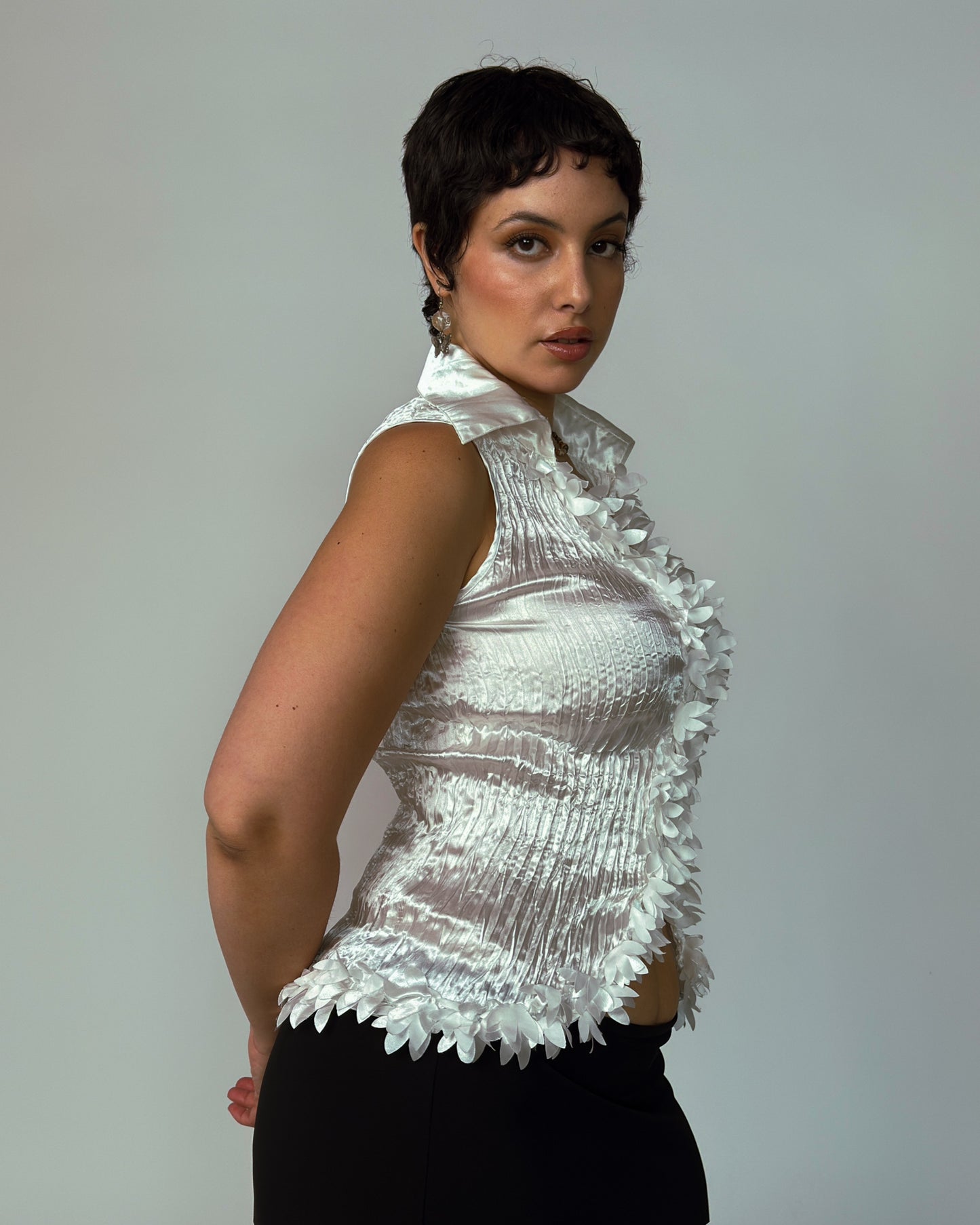 Vintage Satin Stretch Top - size M-XL