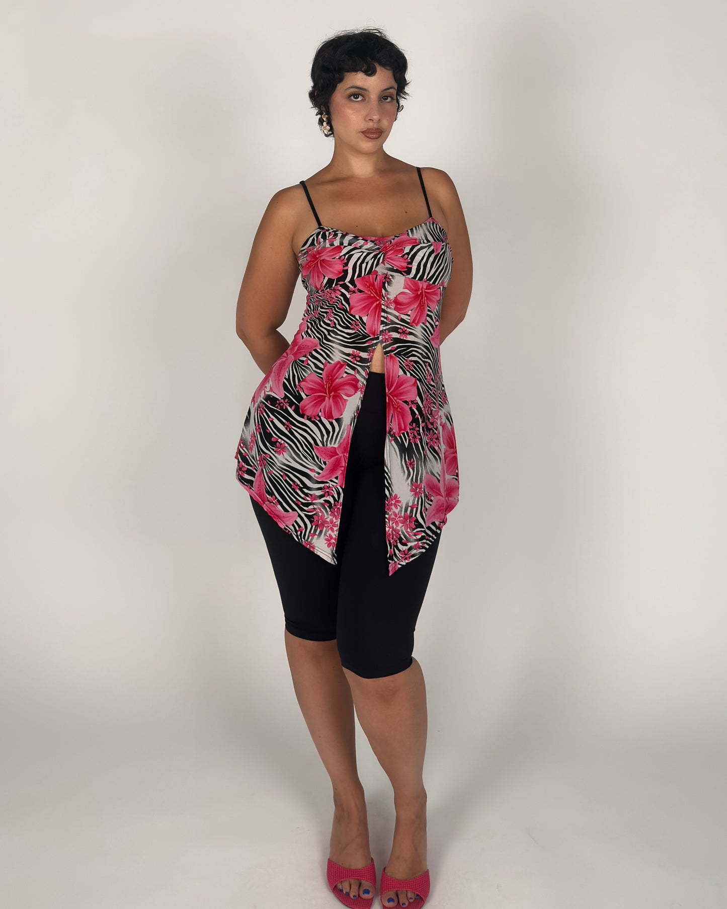 Zebra Floral Asym Cami - M/L